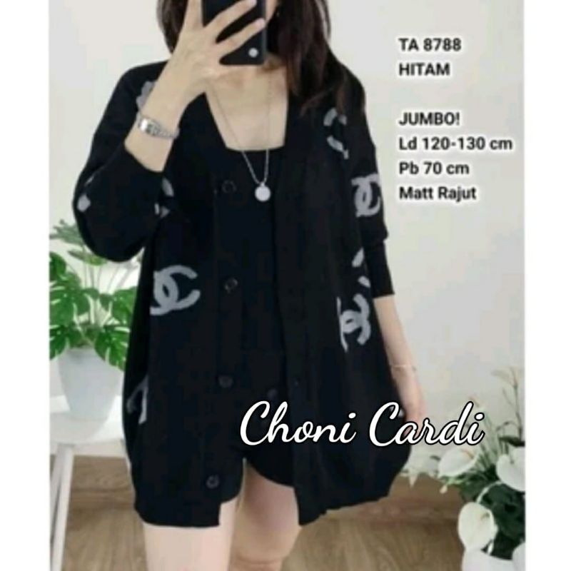 CHONI/CHEDAR CARDI RAJUT BAJU WANITA UKURAN JUMBO LD 120-130