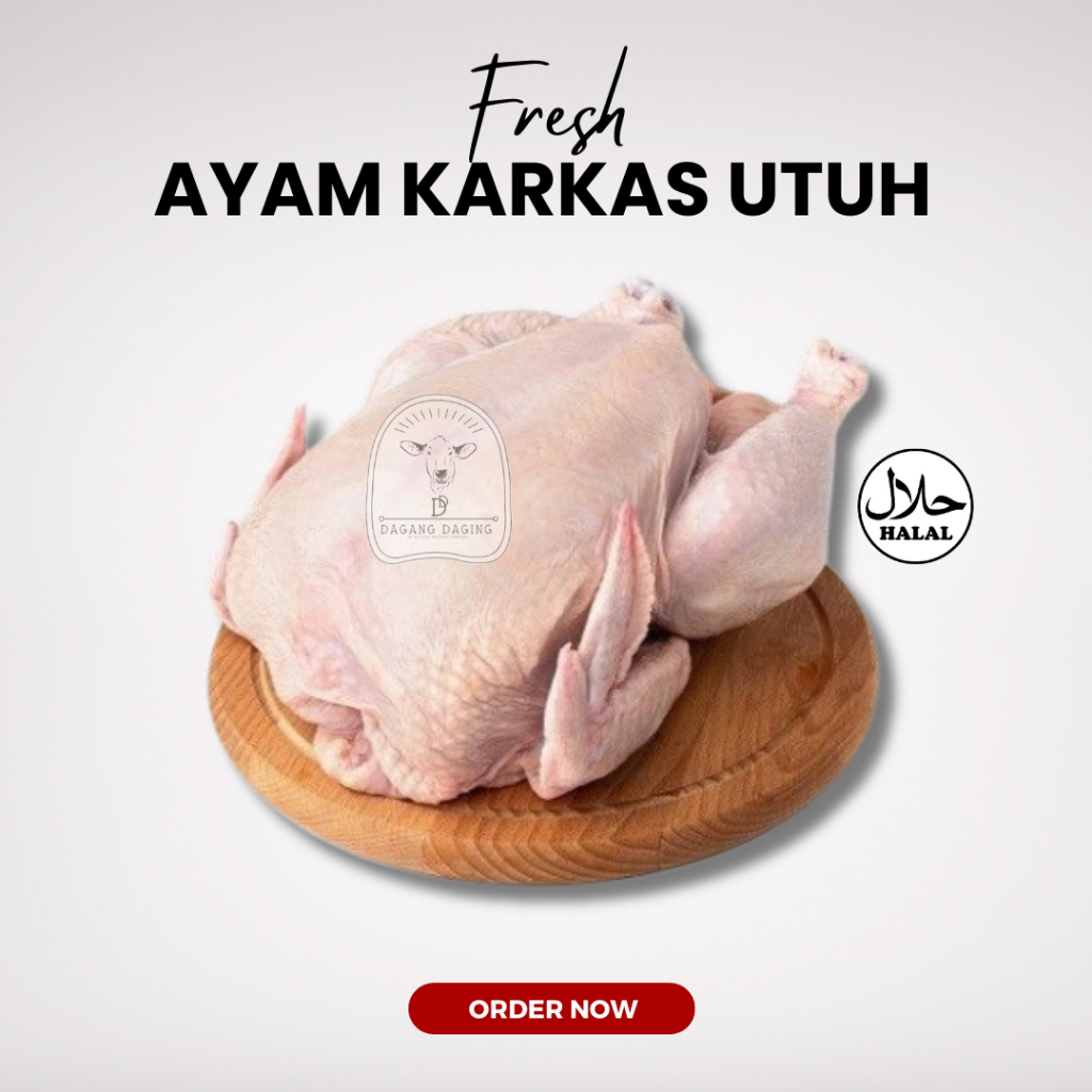 

Ayam Karkas Broiler Utuh Fresh Halal 1100gr / 1,1kg