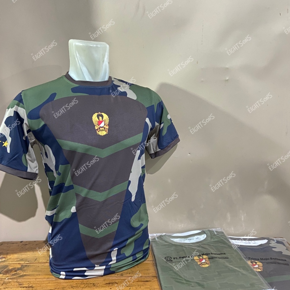 KODE J12U Original Kaos KASAD TNI Kaos Olahraga Army Doreng Loreng TNI Kaos Jersey TNI Fullprint Ten