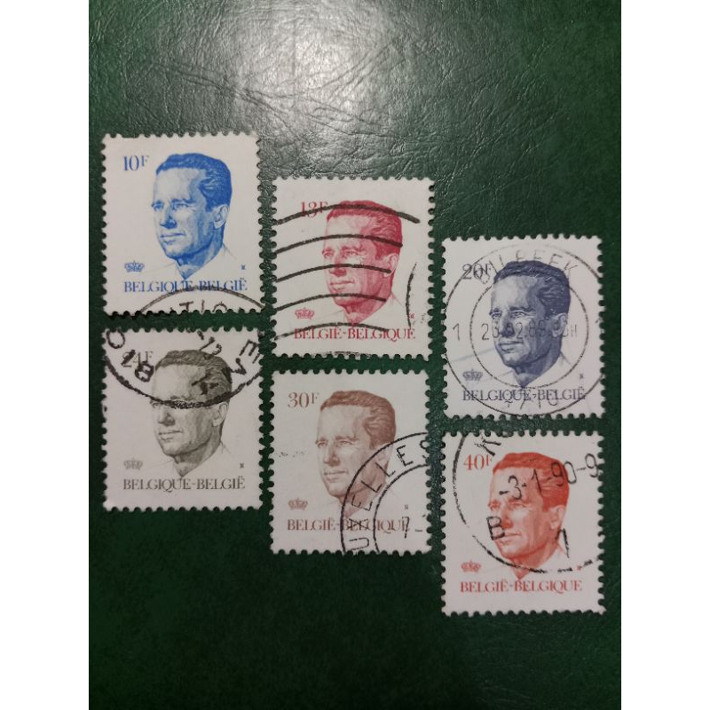

Prangko Belgia 6 Pcs King Boudouin Tahun 1984/1986 USED