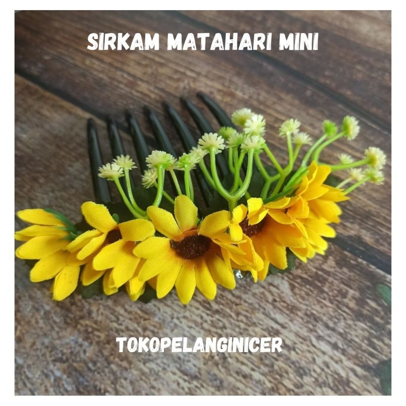 Sirkam Rambut Bunga Matahari Kuning -Hiasan Rambut Sanggul Bunga - Jepit Sirkam Rambut Pesta Clips