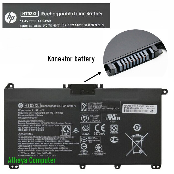 Battery Baterai Hp 14S-FQ1135AU 14S-FQ1136AU 14S-FQ1009AU 14S-FQ1032AU 14S-FQ HT03XL