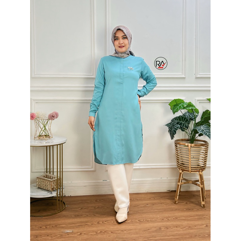 Promo  Bella Tunik By Eshyla - Tunik Polos Katun Rayon Twill Premium
