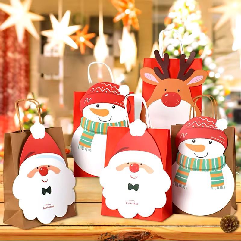 

Paper Bag DIY Christmas kantong kertas goodie bag souvenir Natal santa deer snowman