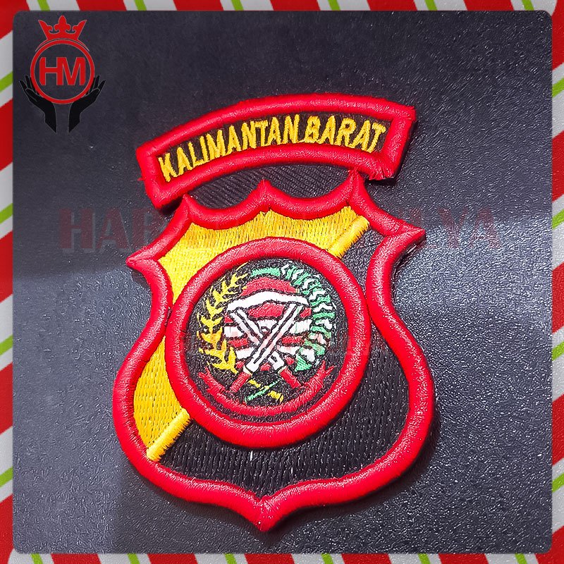 Badge Bordir Polda Kalbar Emblem Bordir Logo Polda Kalimantan Barat - HM