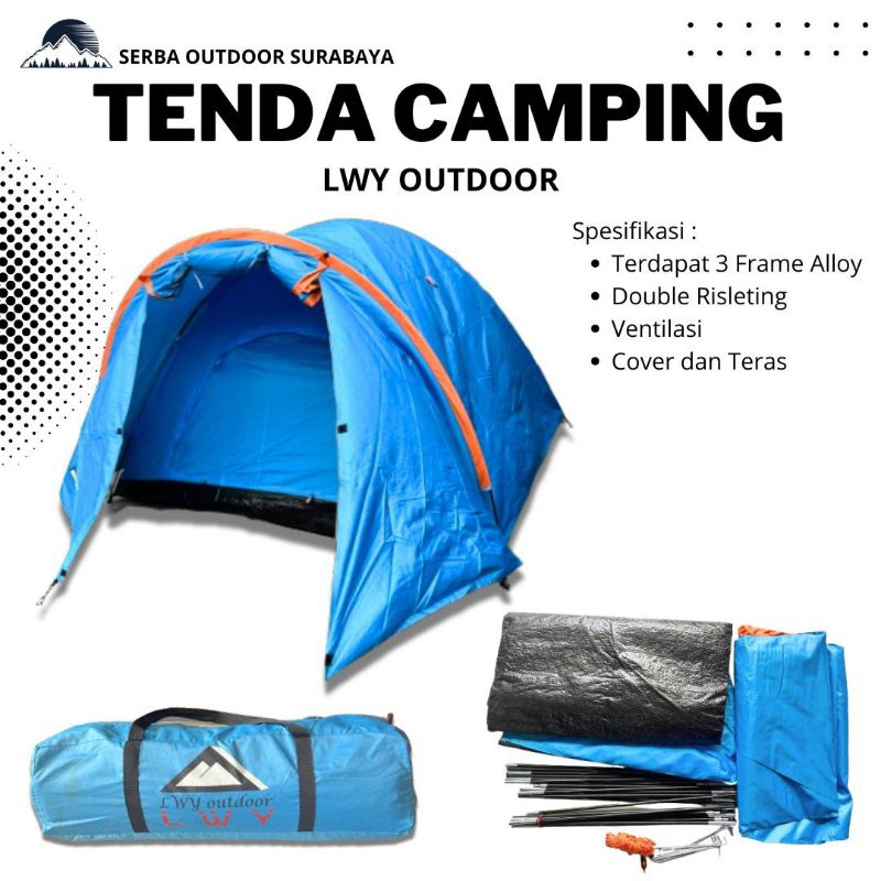 Tenda Camping Outdoor Kapasitas 4-5 Orang LWY Outdoor