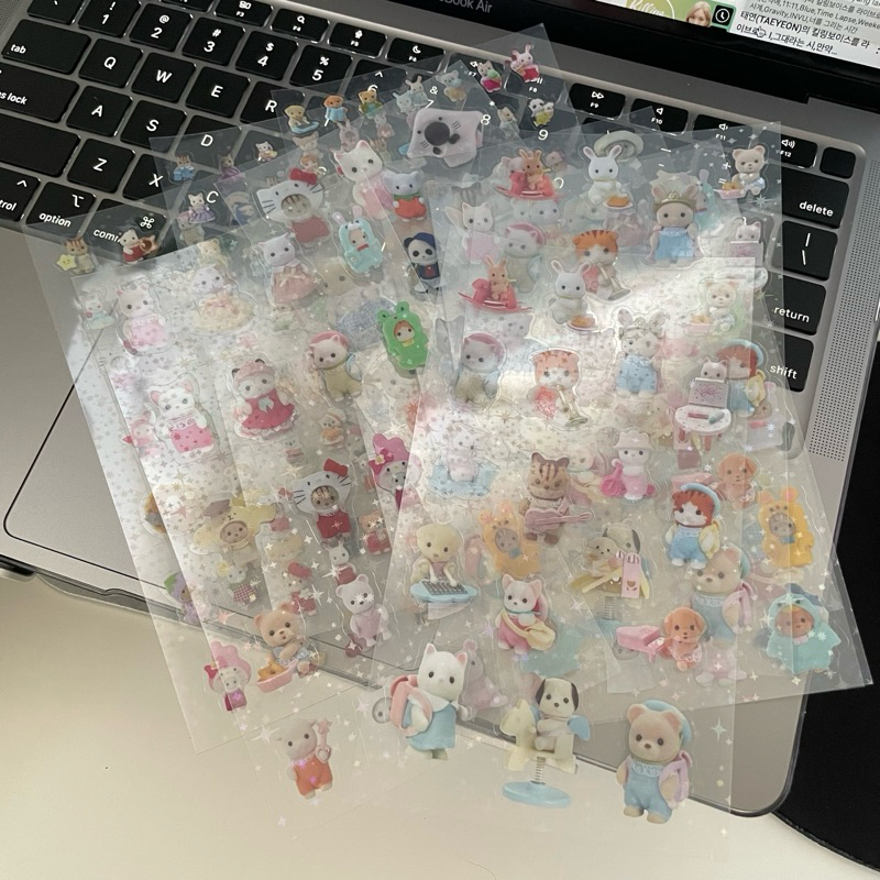 

sylvanian sticker glitter