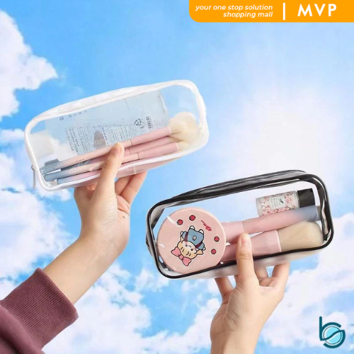 

MVP Pencil Case Simple Minimalist Black White Aesthetic Tempat Pensil Transparan Pouch Make Up