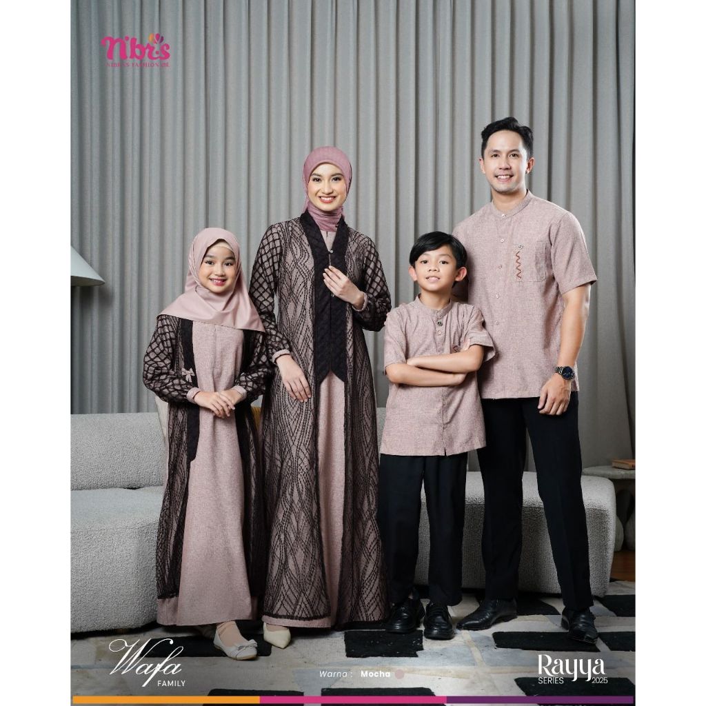 READY SARIMBIT TERBARU 2025 COUPLE FAMILY LEBARAN WAFA MOCHA NBRS FASHION - BAJU BUSANA MUSLIM WANIT