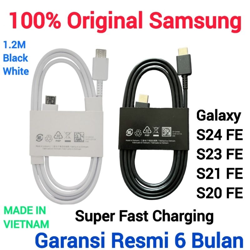 SAMSUNG Data Cable Galaxy S24 FE S23 FE S21 FE S20 FE Super Fast Charging Original 100%