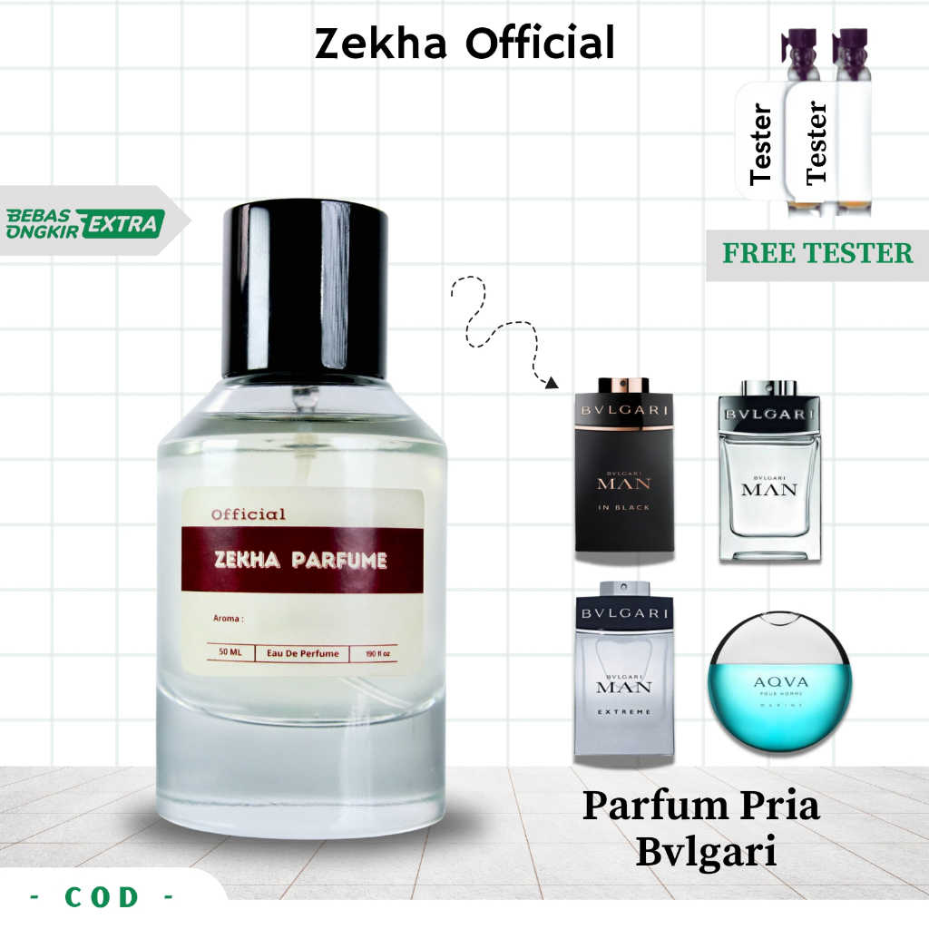 ZEKHA | Parfum Pria Tahan Lama Pria BEST SELLER BULGARI MAN 24 Jam Original Non Alcohol Murah Viral