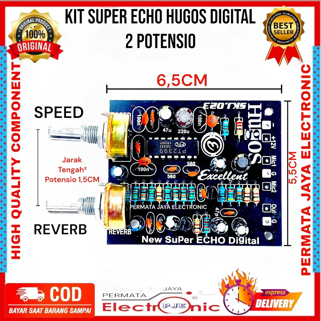 KIT TONE CONTROL  ECHO DIGITAL NEW HUGOS REVERB