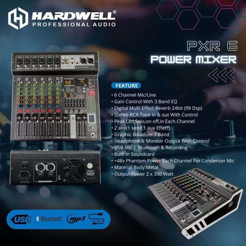 Mixer hardwell PRX-6 prx 6 power mixer hardwell