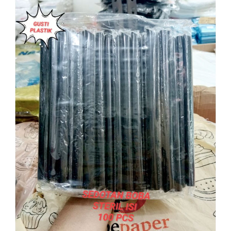 SEDOTAN BESAR STERIL HITAM BOBA ISI 100 PCS