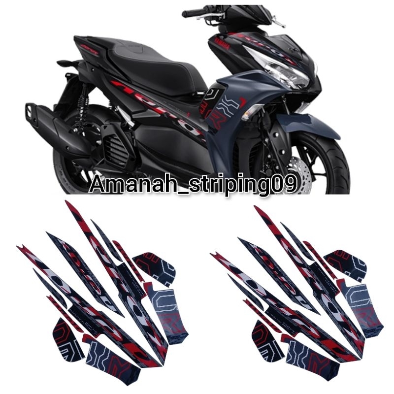 Lish stiker motor aerox 155 tahun 2024 warna hitam terbaik & termurah