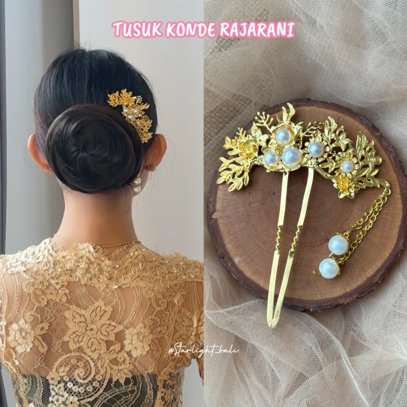STARLIGHT BALI - Tusuk Konde Rajarani / Tusuk Konde Rambut / Hiasan Sanggul / Aksesoris Wanita Emas