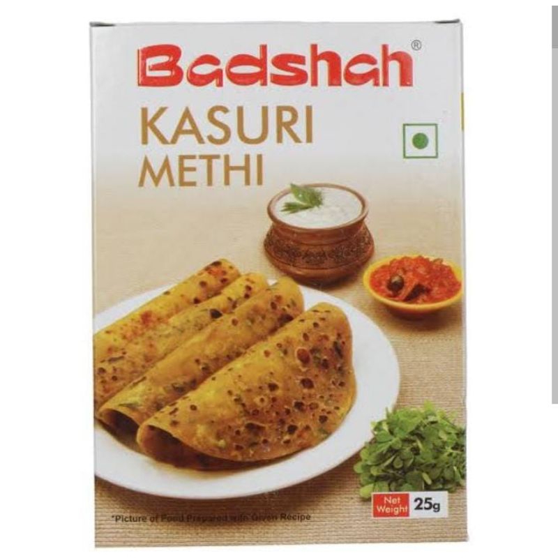 

Kasuri Methi Badshah 25 gram atau Dried Fenugreek Leaves Dry atau Daun Kasoori Methi atau Daun Kering Kasoori India