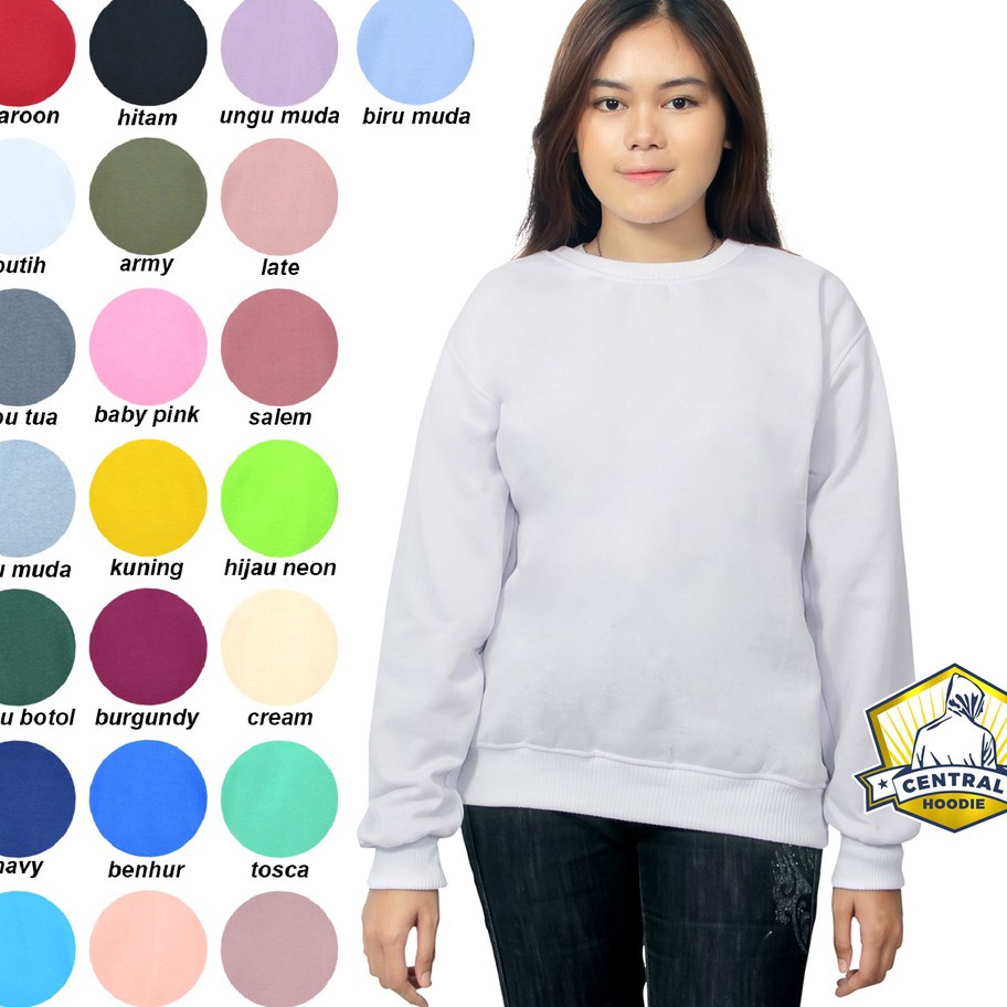 FG2 Central Hoodie Sweater Basic Jaket Unisex Pria Wanita Polos Fleece Crewneck COD