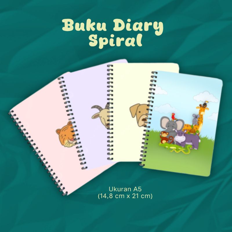 

[MonalisaATKStore] [RANP03, ULNP04, HV05, Paket07] Buku Catatan Notebook A5 Isi 60 Lembar Buku Diary Spiral Motif Kartun Hewan - Buku Catatan Aesthetic