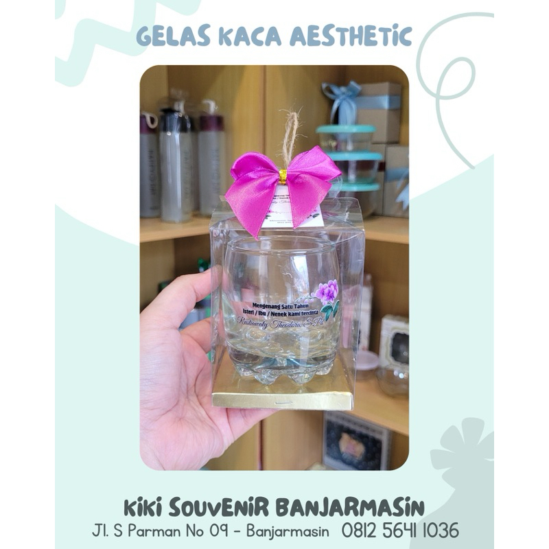 Souvenir Pernikahan Gelas kacaAestethic - UV PRINT