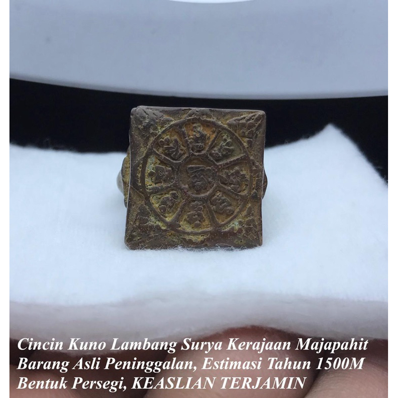 Cincin Kuno Asli Peninggalan Jaman Majapahit 1500M Asli Lambang Surya Majapahit