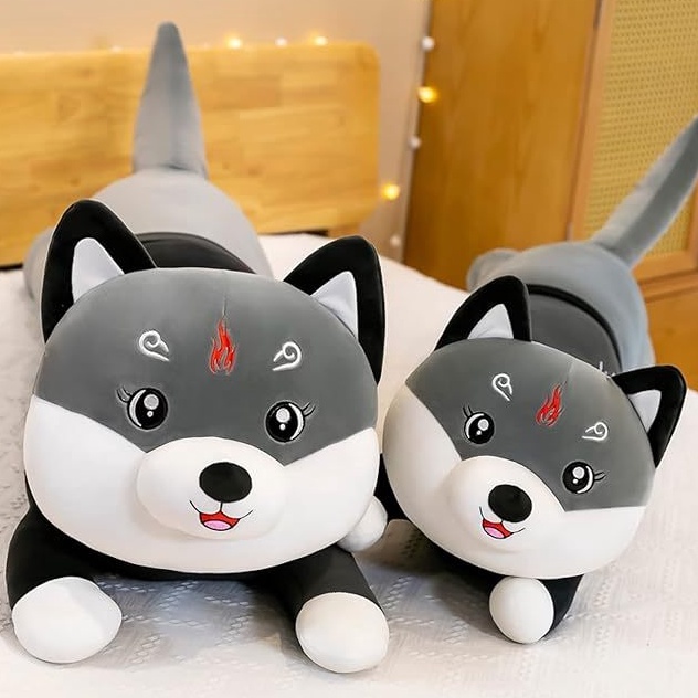 Big Sale  Boneka Bantal Guling Kucing Husky Lying Plush Doll Pillow Bahan Halus Lembut Premium Ukura