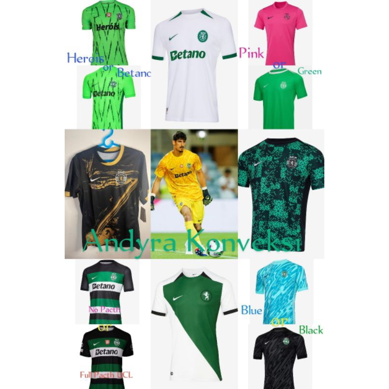 New Jersey .. Jersey Sporting CP/ Sporting Lisbon 2023-24 - FULL PRINTING - Free Custom Name set