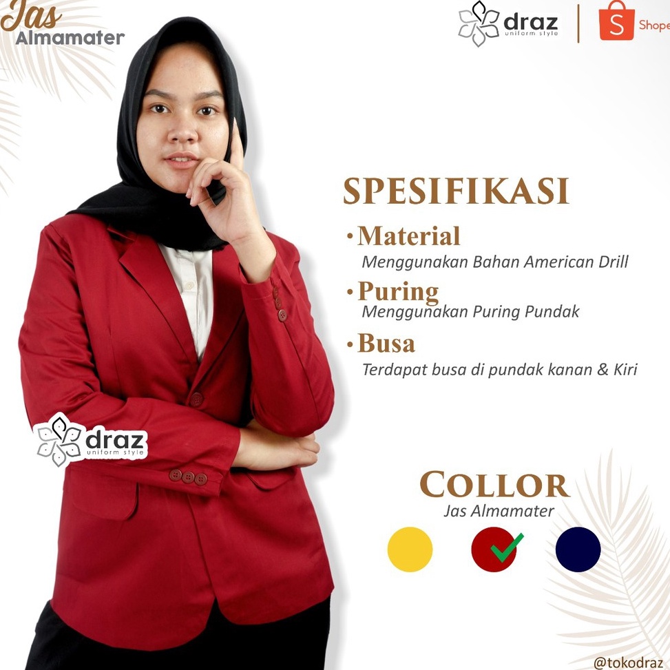 Pasti Terjamin JAS ALMAMATER MERAH MARUN  MAROON Sekolah Mahasiswa OSIS Pondok Pesantren Universitas