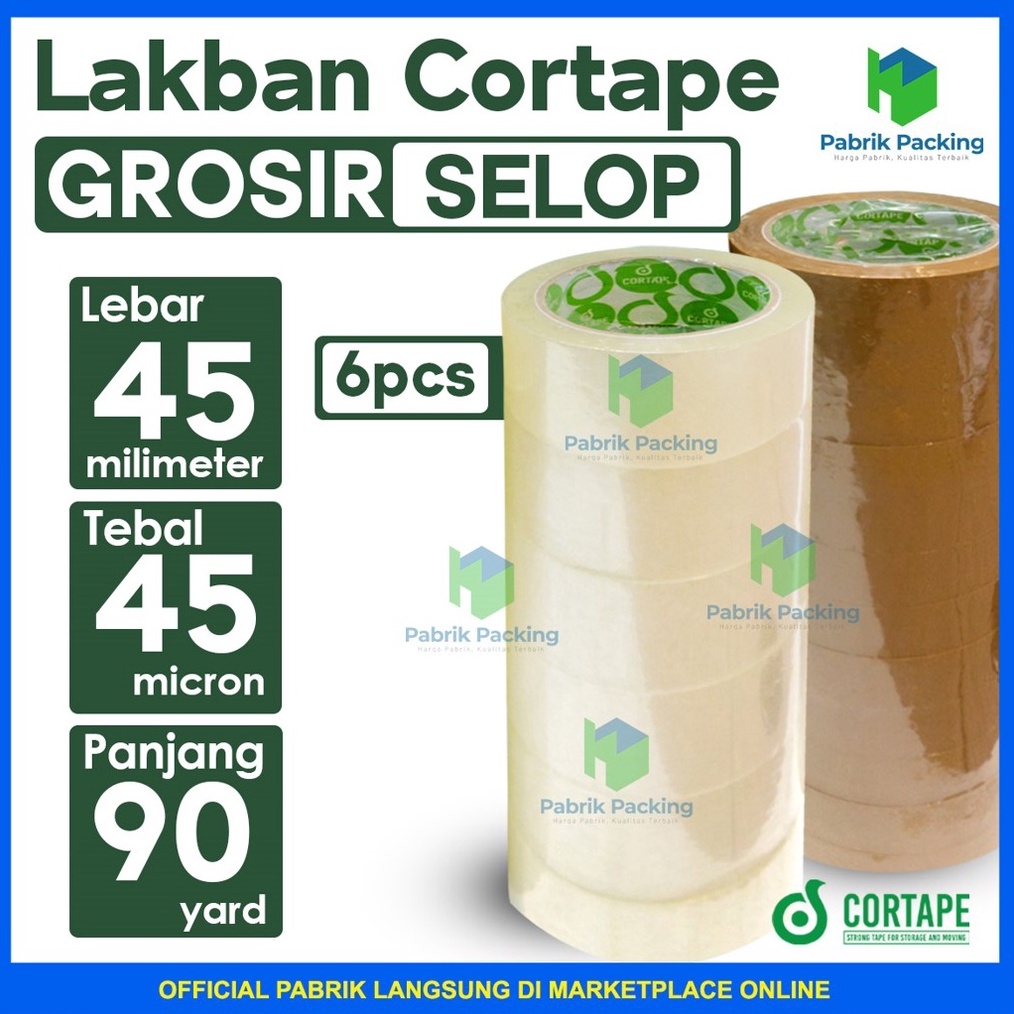 

KODE N16X Lakban Cortape Ukuran 45mm x 9yard Grosir Termurah Per Selop