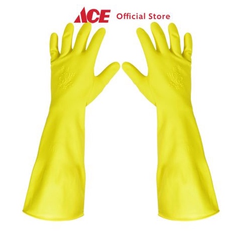 KODE F99A Ace Duraglove Sarung Tangan Panjang Latex Butterfly Ukuran L Kuning Latex Cleaning Hand Gl