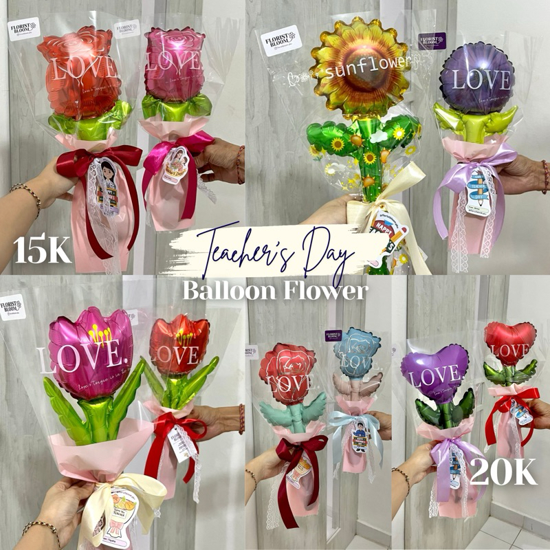 Balloon Single Flower | FLORIST BLOOM PEKANBARU | Buket Balon | Bunga Balon