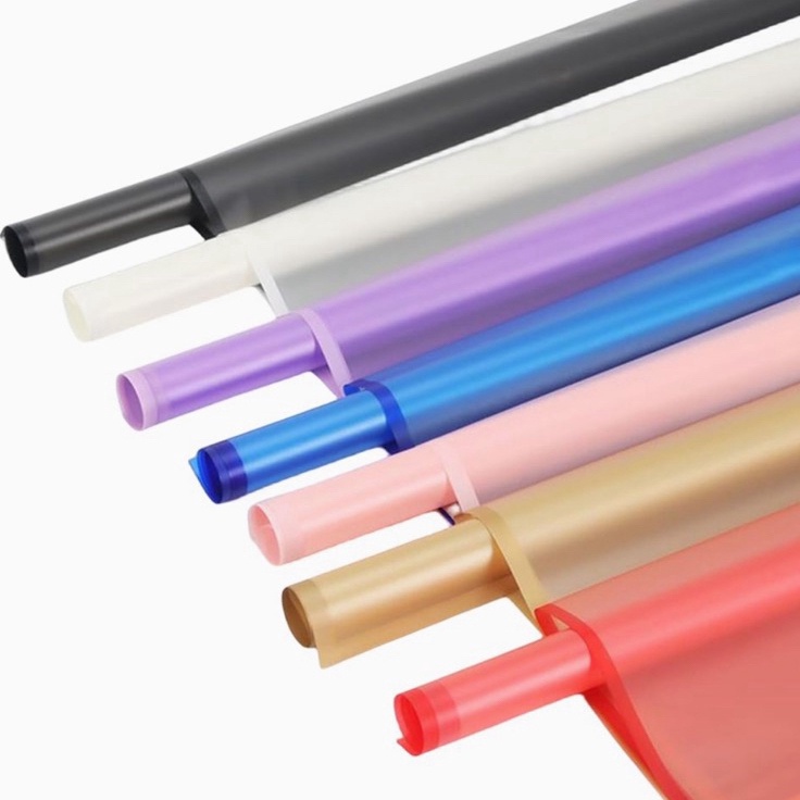 

Serba Menarik 1 PAK 2 LEMBAR Wrapping Transparan Lis Warna Cellophane Color Lis Kertas Bunga Kertas Buket Waterproof Cellophane Paper