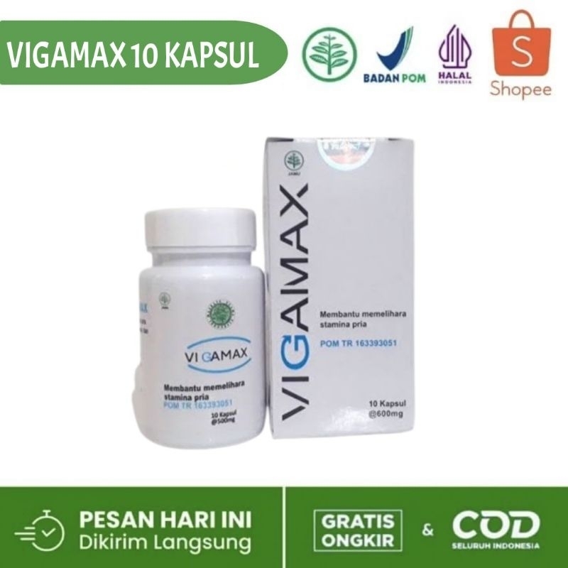 Vigamax Asli Original Suplemen Stamina Pria Dewasa - Herbal BPOM 10 Kapsul