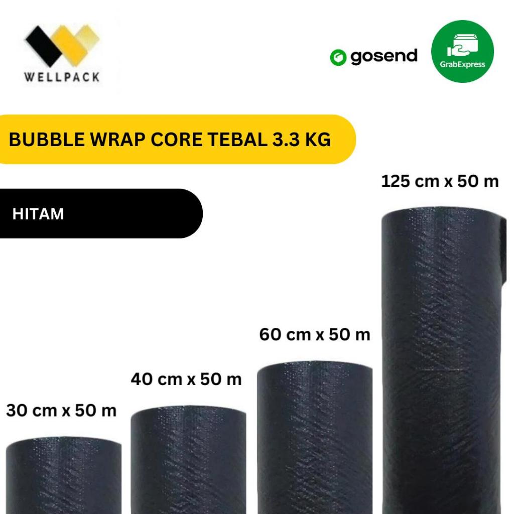

BUBBLE WRAP ROLL WELLPACK WP HITAM CORE TEBAL 3.3 KG 125 60 40 30 CM X 50 METER