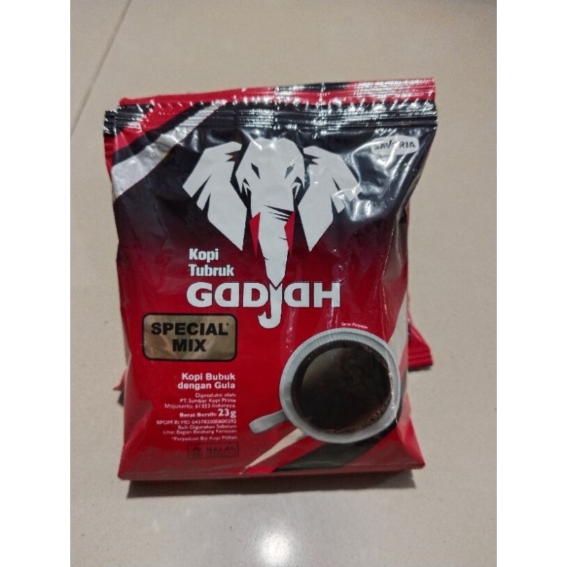 

Kopi tubruk gadjah special mix 1 renceng isi 10 sachet @23 gr