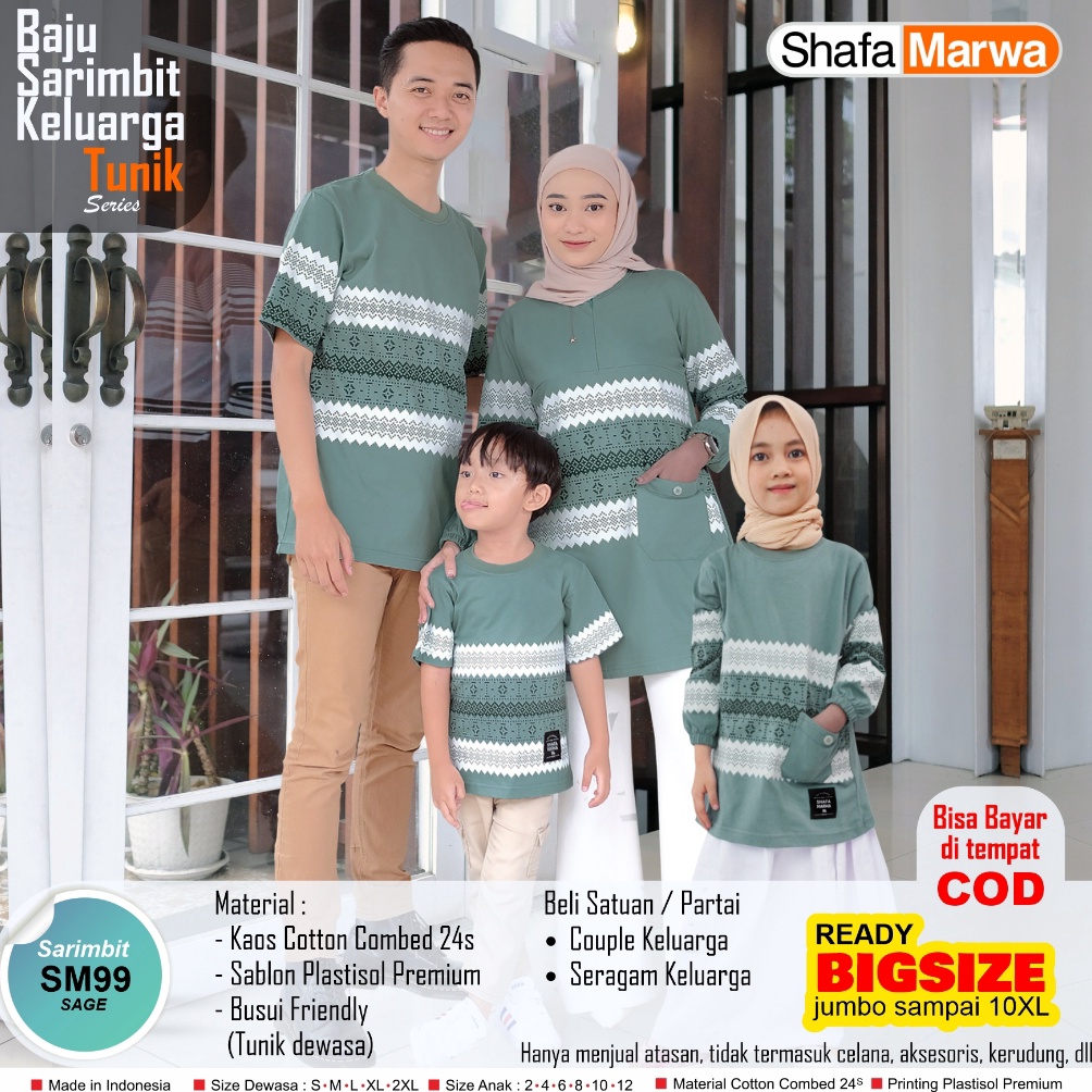 KODE O66H SHAFA MARWAH Kaos Sarimbit Keluarga Original  Baju Couple Atasan Tunik Family Set SM99 Sag