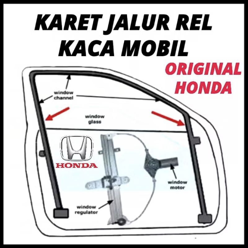 Karet Jalur Rel Kaca Pintu Jendela Mobil / Run Channel Depan / Belakang Jazz GE8 2008 2009 2010 2011