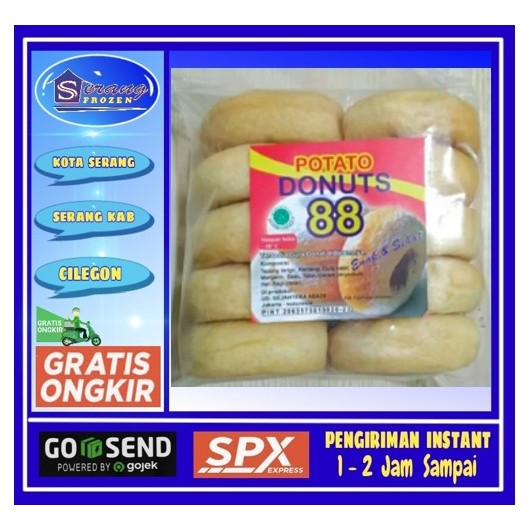 

Donat Kentang 88, 10pcs,Donat Beku, Frozen Serang