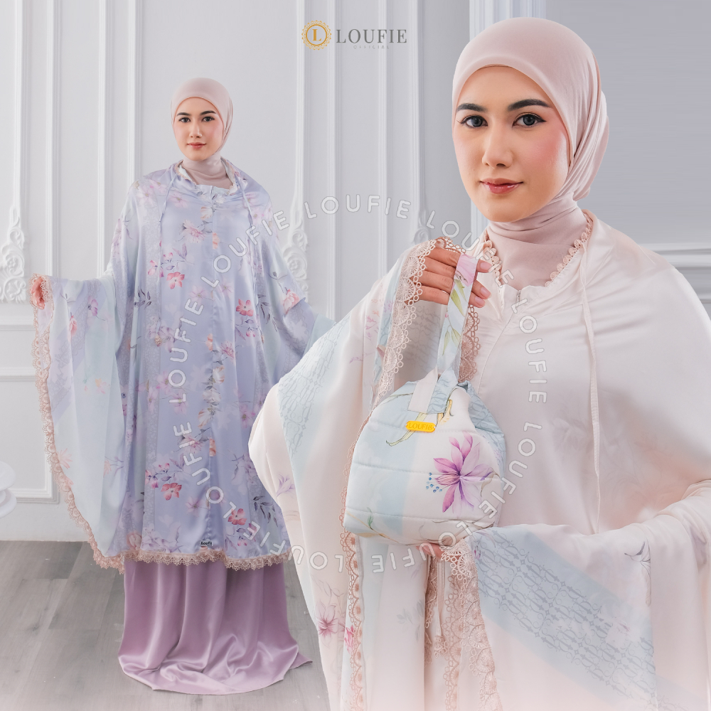 Loufie - Mukena Dewasa Silk Premium Penutup Dagu Motif  Naira