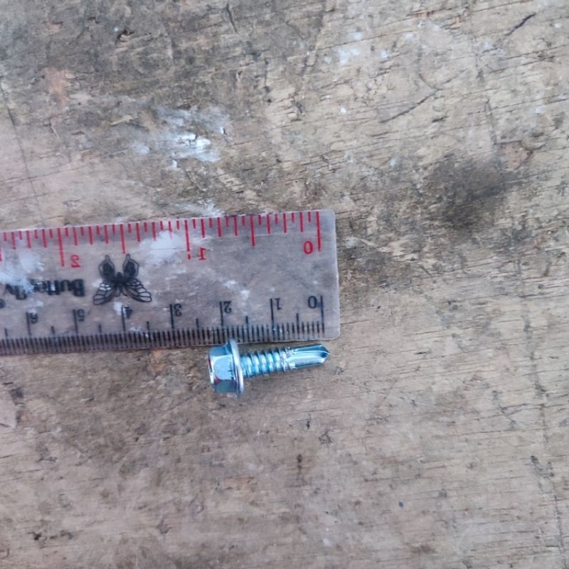Skrup Roofing Driling Baja ringan Putih 2cm tanpa karet sekrup