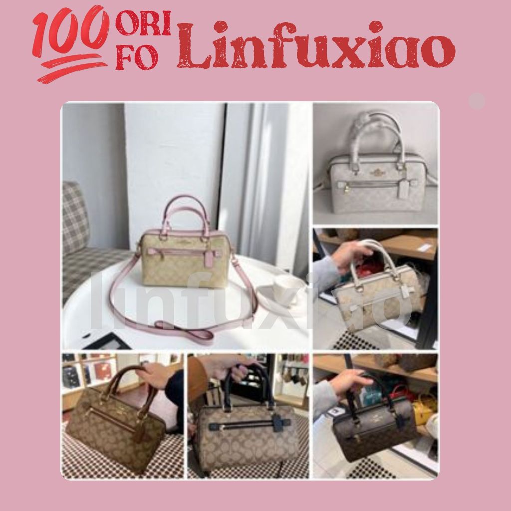 NEW COC Rowan Satchel In Blocked Signature Canvas Glacier COC CA152 CA149 83607 CR122  F79946