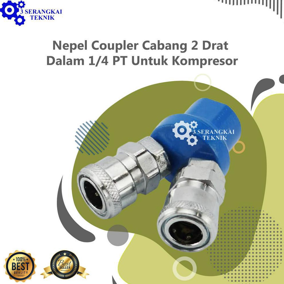 Terbaik Nepel Coupler Cabang 2 Drat Dalam 14 PT Untuk Kompresor