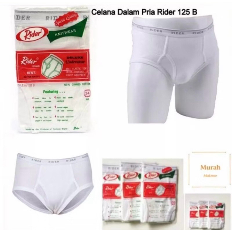 CD pria RIDER 125 putih / cd rider / cd putih cowok / cd bagus / pakaian dalam RIDER