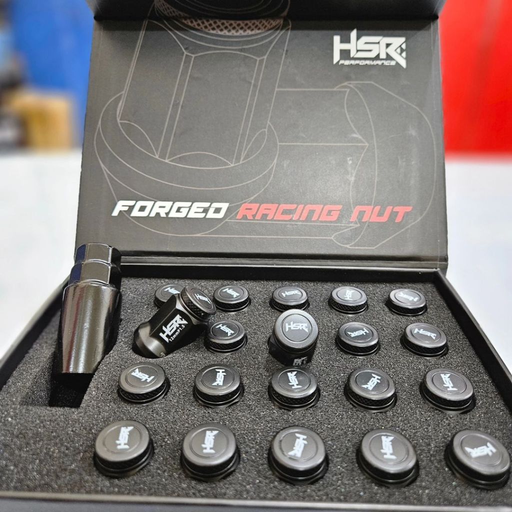 Baut Variasi Roda Mobil Model Forged Nut Mur Racing M12x1,5 Black HSR Original