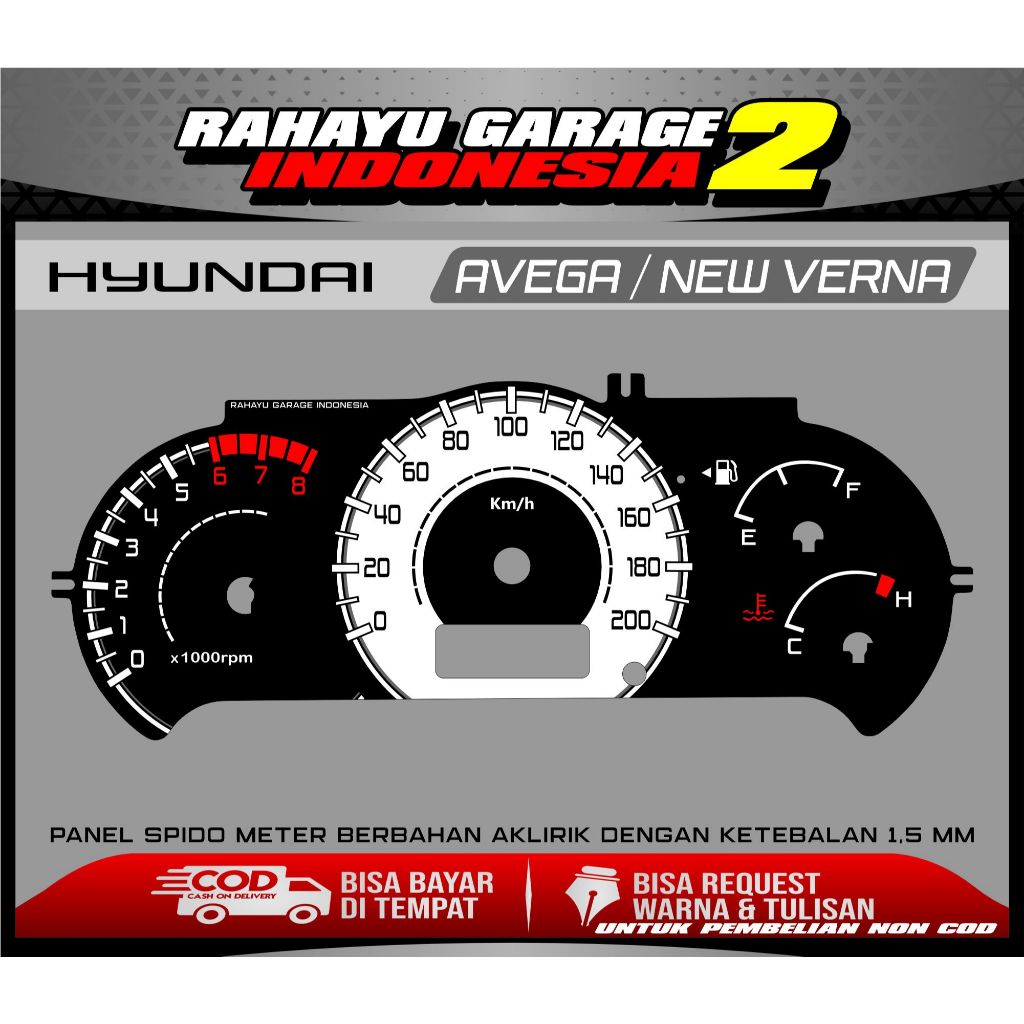 PAPAN SPEEDOMETER CUSTOM HYUNDAI AVEGA DAN NEW VERNA