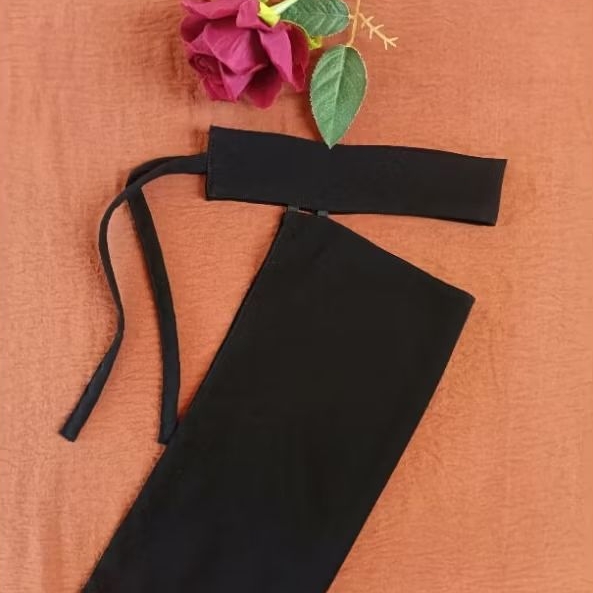 Cadar Bandana Sifon Silky Arab Jetblack/Cadar Bandana/Cadar Tali/Cadar Hitam/Cadar/Niqob/Cadar Arab