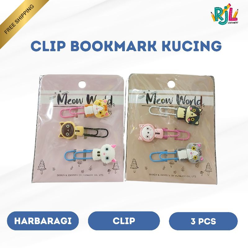 

Harbaragi Clip BookMark | Bentuk Kucing | 1 Pack (3)