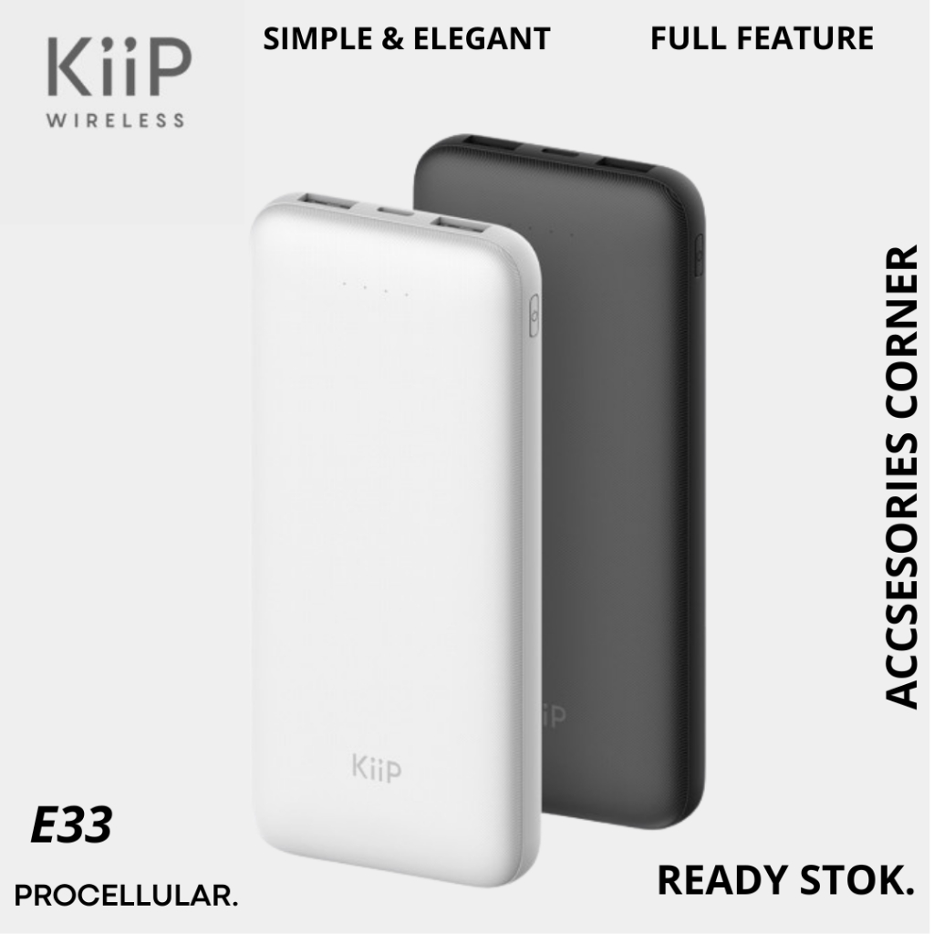 KiiP E33 Power Bank Slim 10000mah Dual Port USB