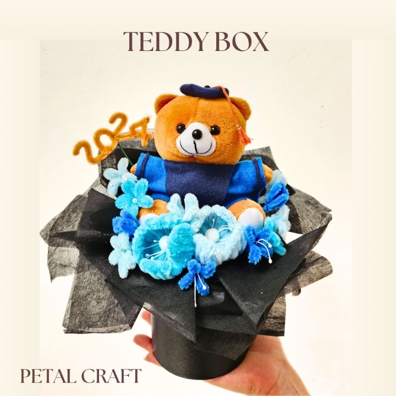 Teddy Box/Buket Boneka Wisuda/Buket Unik/ Buket Bunga/Kado Wisuda Unik/Hadiah Wisuda