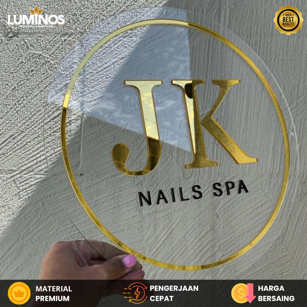 PAPAN NAMA TOKO ACRYLIC CUSTOM LOGO DAN TULISAN - DEKORASI DINDING RUMAH
